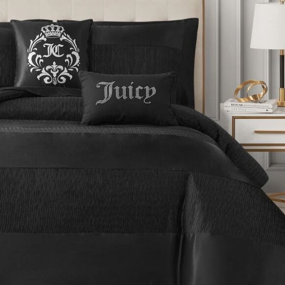 Juicy Couture Home The Rose' Collection Luxurious Satin Designer Comforter Set - Picture 3 of 8